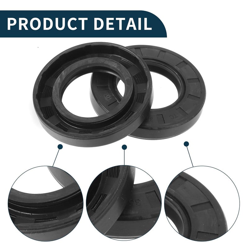 TUCKBOLD Universal Oil Seal TC Double Lip W Steel Spring Seal Ring Rotary Shaft Seal 35x62x10mm High Pressure NBR Rubber Black 5 Pcs - Image 5